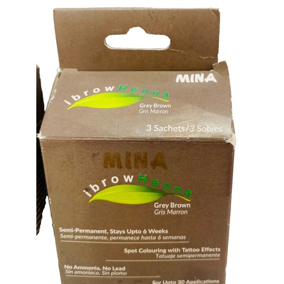 Mina Ibrow Henna Grey Brown Semi Permanent Eyebrow Colouring Kits Henna Eyebrows - Picture 5 of 7